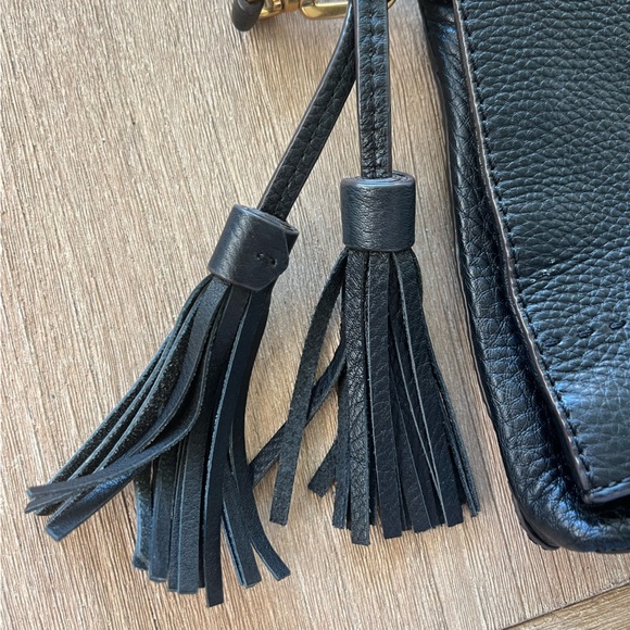 TORY BURCH Black Leather Fold Over Crossbody bag - Picture 3 of 8